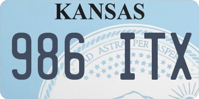 KS license plate 986ITX