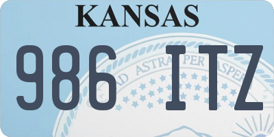 KS license plate 986ITZ