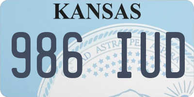 KS license plate 986IUD