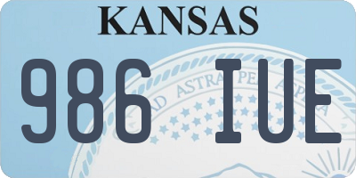 KS license plate 986IUE