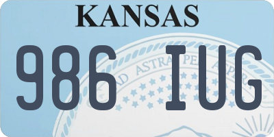 KS license plate 986IUG