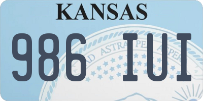 KS license plate 986IUI
