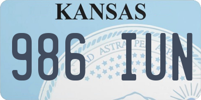KS license plate 986IUN