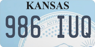 KS license plate 986IUQ