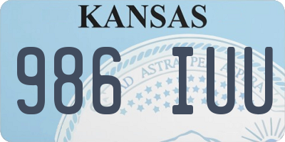 KS license plate 986IUU