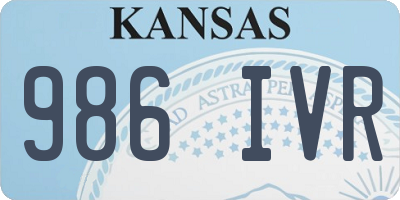 KS license plate 986IVR