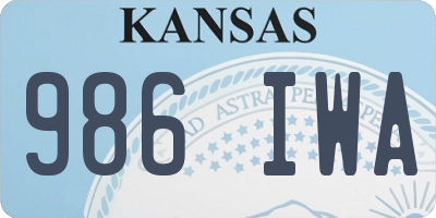 KS license plate 986IWA