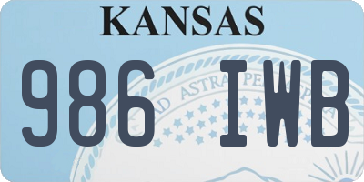KS license plate 986IWB