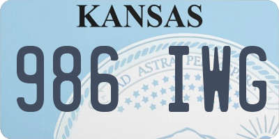 KS license plate 986IWG