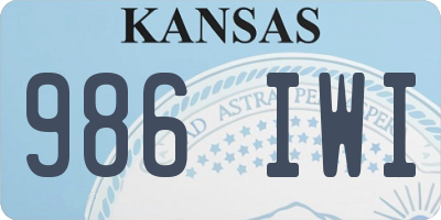 KS license plate 986IWI