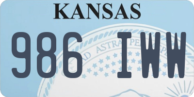 KS license plate 986IWW