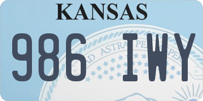 KS license plate 986IWY