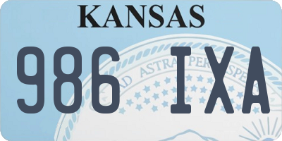 KS license plate 986IXA