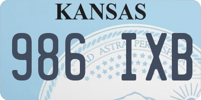 KS license plate 986IXB