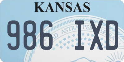 KS license plate 986IXD