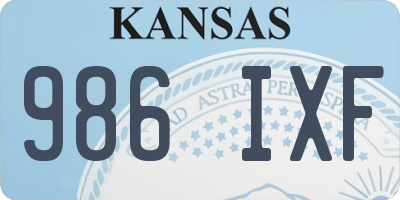 KS license plate 986IXF