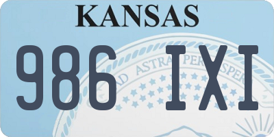 KS license plate 986IXI