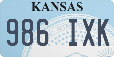 KS license plate 986IXK