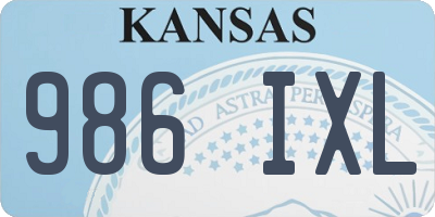 KS license plate 986IXL
