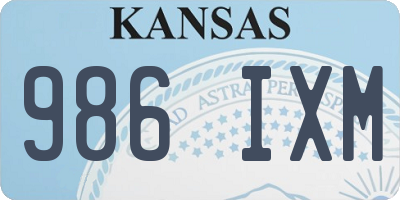 KS license plate 986IXM