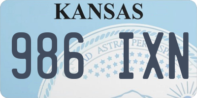 KS license plate 986IXN