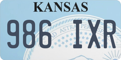 KS license plate 986IXR