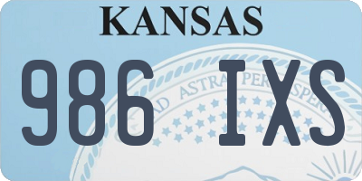 KS license plate 986IXS