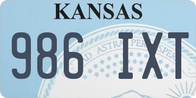 KS license plate 986IXT