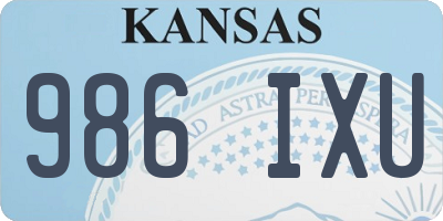 KS license plate 986IXU