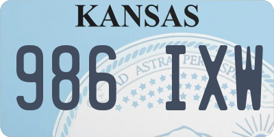 KS license plate 986IXW