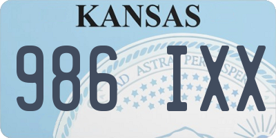KS license plate 986IXX