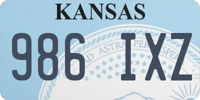 KS license plate 986IXZ