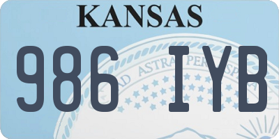 KS license plate 986IYB
