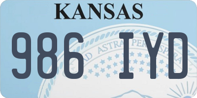 KS license plate 986IYD