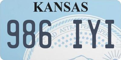 KS license plate 986IYI