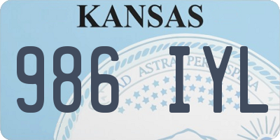 KS license plate 986IYL
