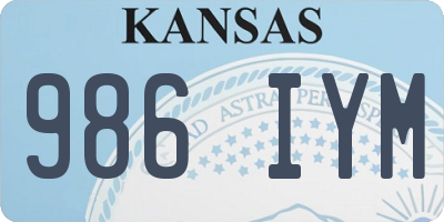 KS license plate 986IYM