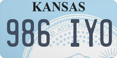 KS license plate 986IYO