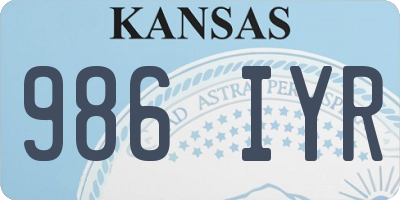 KS license plate 986IYR