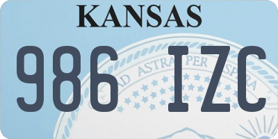 KS license plate 986IZC