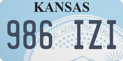 KS license plate 986IZI