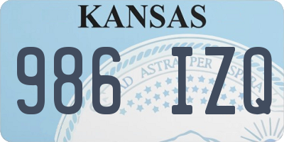 KS license plate 986IZQ