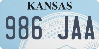 KS license plate 986JAA