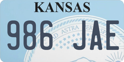 KS license plate 986JAE