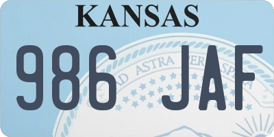 KS license plate 986JAF