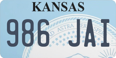 KS license plate 986JAI