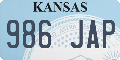 KS license plate 986JAP