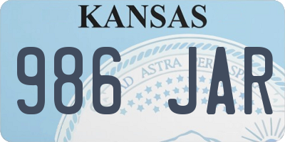 KS license plate 986JAR