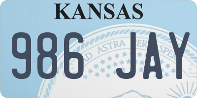 KS license plate 986JAY