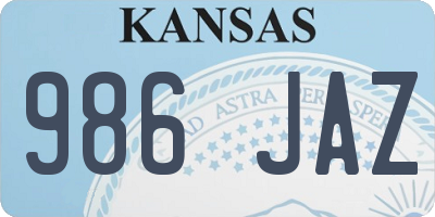 KS license plate 986JAZ